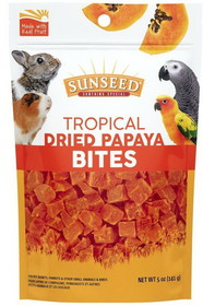 Sunseed Tropical Dried Papaya Bites for Birds and Small Animals, 5 oz, 33019