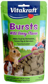Vitakraft Bursts Treat for Rabbits, Guinea Pigs & Hamsters - Wild Berry Flavor, 1.76 oz, 39430