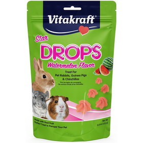 Vitakraft Star Drops Treat for Rabbits, Guinea Pigs & Chinchillas - Watermelon Flavor, 4.75 oz, 39571