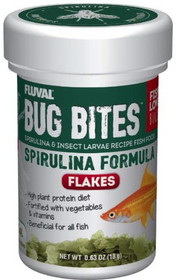 Fluval Bug Bites Spirulina Formula Flakes, 0.63 oz, A7354