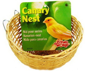 Living World Wicker Canary Nest, 4" Long x 2" Wide, 82000