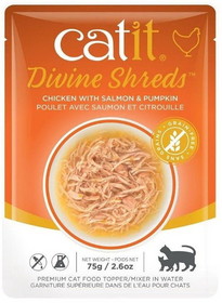 Catit Divine Shreds Chicken with Salmon and Pumpkin, 2.65 oz, 44681
