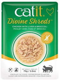 Catit Divine Shreds Chicken with Liver and Broccoli, 2.65 oz, 44682