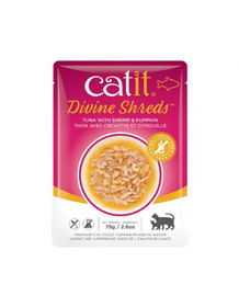 Catit Divine Shreds Tuna with Shrimp and Pumpkin, 2.65 oz, 44686