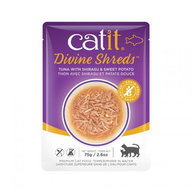 Catit Divine Shreds Tuna with Shirasu and Sweet Potato, 2.65 oz, 44687