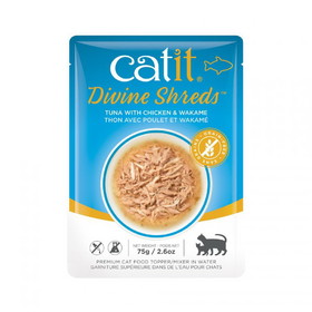 Catit Divine Shreds Tuna with Chicken and Wakame, 2.65 oz, 44688