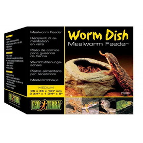 Exo Terra Worm Dish, Mealworm Feeder - (5"L x 5"W x 6.1"H), PT2816