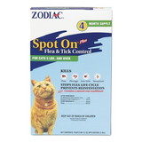 Zodiac Spot on Plus Flea & Tick Control for Cats & Kittens, Cats over 5 lbs (4 Pack), 100505298