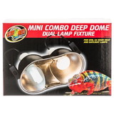 Zoo Med Mini Combo Deep Dome Lamp Fixture - Black, Up to 100 Watts - Each Socket, LF-19