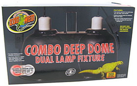 Zoo Med Combo Deep Dome Dual Lamp Fixture, Up to 300 Watts Combined, LF-25