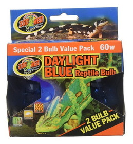 Zoo Med Daylight Reptile Bulb Blue, 2 count (60 watt), DB2-60