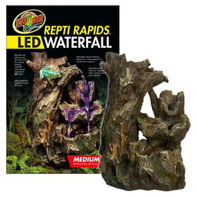 Zoo Med Repti Rapids LED Waterfall - Wood Style, Medium - (13"W x 8"D x 10"H), RR-24
