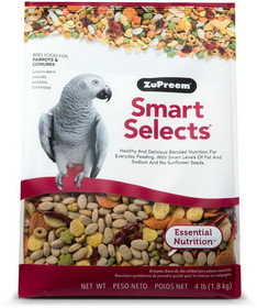 ZuPreem Smart Selects Bird Food for Parrots & Conures, 4 lbs, 998830