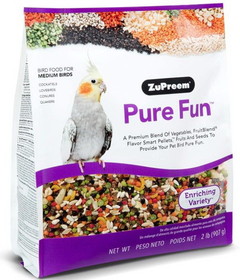 ZuPreem Pure Fun Enriching Variety Mix Bird Food for Medium Birds, 2 lbs, 1000726