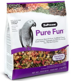 ZuPreem Pure Fun Enriching Variety Mix Bird Food for Parrots and Conures, 2lbs, 1000727