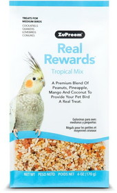 ZuPreem Real Rewards Tropical Mix Treats for Medium Birds, 6 oz, 49500