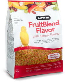 ZuPreem FriutBlend withNatural Fruit Flavors Pellet Bird Food for Very Small Birds (Canary and Finch), 10 lbs, 38001