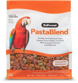 ZuPreem PastaBlend Pellet Bird Food for Larg Birds (Macaw and Cockatoo), 3 lbs, 1004256