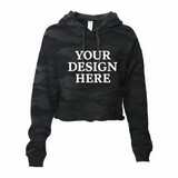Custom Independent Trading Co. AFX64CRP Women's Lightweight Crop Hooded Pullover