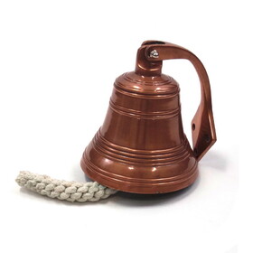 India Overseas Trading AL 1844CO Copper Aluminum Ship Bell with Rope, 6"