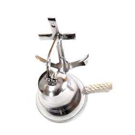 India Overseas Trading AL 1880 Chrome Finish Aluminum Wall Anchor Ship Bell with Rope, 6.5"
