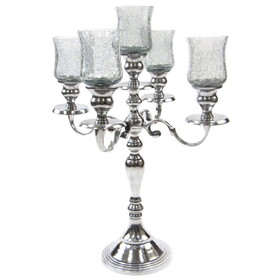 India Overseas Trading AL 22910 5-Branch Candle Holder, Aluminum, 18"
