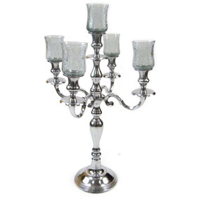 India Overseas Trading AL 22911 5-Branch Candle Holder, Aluminum, 24"