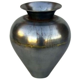 India Overseas Trading AL 2467 Metallic Iron Vase, Cone 11.5"