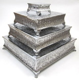India Overseas Trading AL 4182 Four-Tiered Square Cake Stand