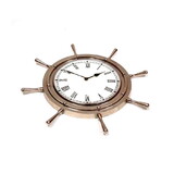 India Overseas Trading AL 48250 Aluminum Ship Wheel Clock (7082), 18