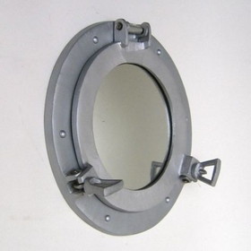 India Overseas Trading AL 4859 Aluminum Porthole with Mirror,9"