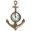 India Overseas Trading AL 48890 Brass Anchor Wall Clock - Antique Finish