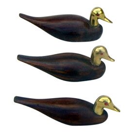 India Overseas Trading BR 1560 Wooden Duck Set 3, Brass Head
