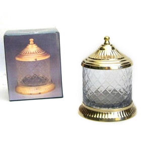 India Overseas Trading BR 16803 Brass Glass Jar 6x3"
