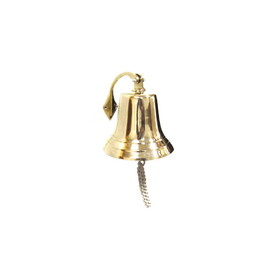 India Overseas Trading BR 18452 Gold Finish Brass Ship Bell with Rope, 8"