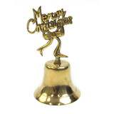 India Overseas Trading BR 1852 Solid Brass Merry Christmas Hand Bell
