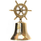 India Overseas Trading BR 1876 Brass Bell, Ship Wheel