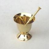 India Overseas Trading BR 21621 Solid Brass Mortar & Pestle