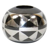 India Overseas Trading BR 21755 Round Vase with Geometric Design