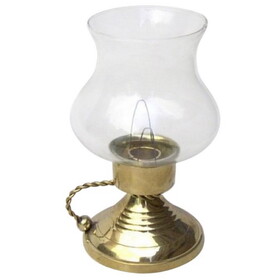 India Overseas Trading BR 22151 Solid Brass Candle Holder With Glass Chimney