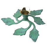 India Overseas Trading BR 2220 5 Leaf Candle Holder, Patina