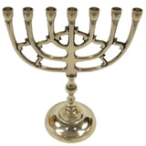 India Overseas Trading BR 22222S 7-Branch Brass Temple Menorah Classical (Small)