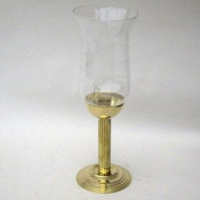 India Overseas Trading BR22453 - Candle Holder, Brass, Glass Chimney