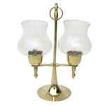India Overseas Trading BR 2246 Brass Candle Holder Lamp, Glass Chimney