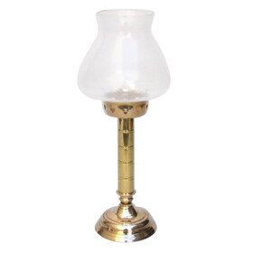 India Overseas Trading BR 22482 Brass Candle Holder With Glass Chimney