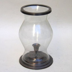 India Overseas Trading BR22681 - Candle Holder, Glass Antique Step Base