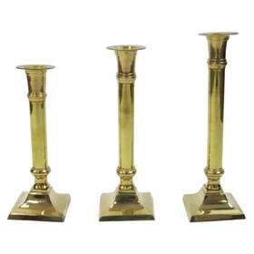 India Overseas Trading BR 22772 Brass Candlestick Holders, set of 3