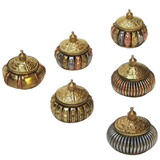 India Overseas Trading BR 2306 Tricolor Brass Container Set of 6