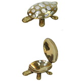 India Overseas Trading BR 23072 Brass Turtle Box, Mother of Pearl