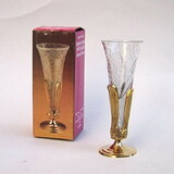 India Overseas Trading BR 24014 Brass Stand With Crackle Glass Vase